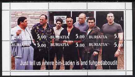 Buriatia Republic 2001 The Sopranos (TV Gangsters) perf sheetlet containing set of 6 values unmounted mint, stamps on , stamps on  tv , stamps on films, stamps on entertainments, stamps on mafia