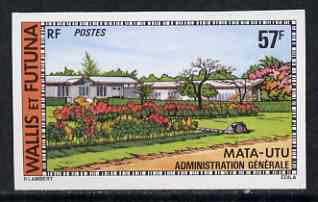 Wallis & Futuna 1977 Govt Building 57f (from Buildings & Monuments set) imperf from limited printing, SG 273, stamps on buildings, stamps on 