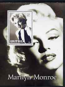 Eritrea 2001 Marilyn Monroe perf m/sheet #1 unmounted mint, stamps on personalities, stamps on marilyn monroe, stamps on films, stamps on cinema, stamps on entertainments, stamps on women