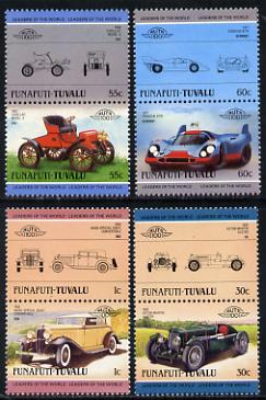 Tuvalu - Funafuti 1985 Cars #2 (Leaders of the World) set of 8 unmounted mint, stamps on cars     nash    aston martin    cadillac     porsche