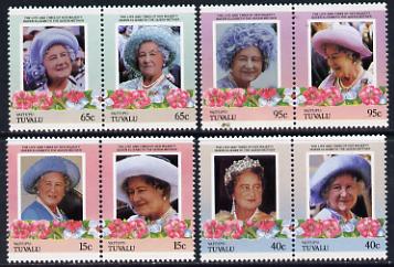 Tuvalu - Vaitupu 1985 Life & Times of HM Queen Mother (Leaders of the World) set of 8 values unmounted mint, stamps on royalty     queen mother