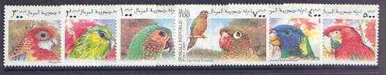 Somalia 1999 Parrots #02 perf set of 6 unmounted mint, stamps on birds, stamps on parrots