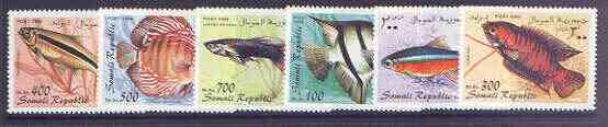 Somalia 1998 Fish perf set of 6 unmounted mint, stamps on fish