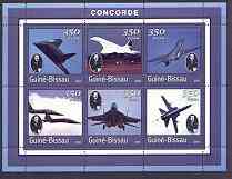 Guinea - Bissau 2001 Concorde perf sheetlet containing 6 values unmounted mint, Mi 1779-84, stamps on , stamps on  stamps on aviation, stamps on  stamps on concorde, stamps on  stamps on 