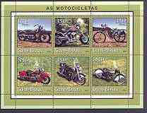 Guinea - Bissau 2001 Motorcycles perf sheetlet containing 6 values unmounted mint Mi 1761-66, stamps on motorbikes