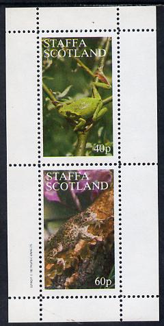 Staffa 1982 Animals (Frogs) perf set of 2 values (40p & 60p) unmounted mint, stamps on animals, stamps on amphibians, stamps on frogs