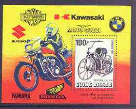 Guinea - Bissau 1985 Centenary of Motorcycle perf m/sheet unmounted mint, SG MS 919, stamps on motorbikes