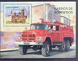Sahara Republic 1998 Fire Engines perf m/sheet unmounted mint, stamps on fire