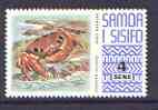 Samoa 1972-76 Painted Crab 4s (cream paper) from def set unmounted mint, SG 393a, stamps on marine life, stamps on crabs