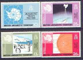British Antarctic Territory 1981 20th Anniversary of Antarctic Treaty set of 4 unmounted mint, SG 99-102, stamps on polar, stamps on maps, stamps on penguins, stamps on 