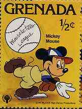 Grenada 1979 Mickey Mouse playing Baseball Ûc from Int Year of the Child (3rd issue) unmounted mint, SG 1025, stamps on baseball