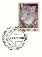 Australia 1980 Mountain Brushtail 22c postal stationery envelope with first day cancellation, stamps on animals, stamps on possums