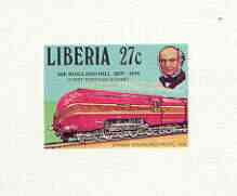 Liberia 1979 Centenary of Rowland Hill 27c Stanier Pacific Locomotive imperf deluxe sheet unmounted mint, as SG 1383, stamps on railways, stamps on rowland hill