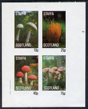 Staffa 1982 Fungi imperf set of 4 values (10p to 75p) unmounted mint, stamps on , stamps on  stamps on fungi