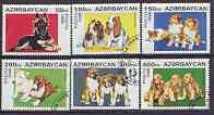 Azerbaijan 1996 Dogs complete perf set of 6 fine cto used*, stamps on , stamps on  stamps on dogs