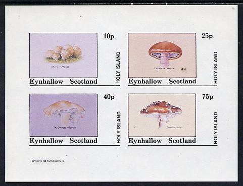 Eynhallow 1982 Fungi (Stump Puffball etc) imperf set of 4 values (10p to 75p) unmounted mint, stamps on fungi
