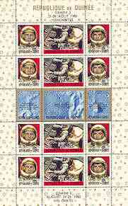 Guinea - Conakry 1965 Gemini 120 Orbits sheetlet of 15 unmounted mint, Mi BL 11A, stamps on space