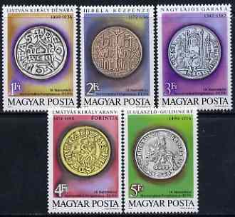 Hungary 1979 International Nusmismatic Congress set of 5 unmounted mint, SG 3265-69, stamps on coins, stamps on finance