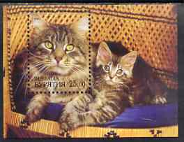 Buriatia Republic 2001 Domestic Cats perf m/sheet unmounted mint (Cat & Kitten on Wicker Chair), stamps on cats