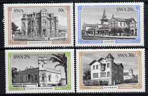 South West Africa 1984 Historic Buildings of Swakopmund set of 4 unmounted mint, SG 423-26, stamps on buildings, stamps on architecture, stamps on railways, stamps on 