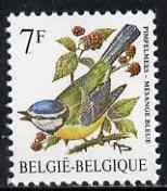 Belgium 1985-90 Birds #1 Blue Tit 7f unmounted mint, SG 2851, stamps on birds