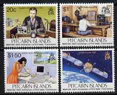 Pitcairn Islands 1995 Centenary of First Radio Transmission set of 4 unmounted mint, SG 479-82*, stamps on radio, stamps on marconi, stamps on inventors, stamps on computers, stamps on satellites