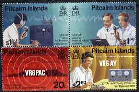 Pitcairn Islands 1996 Amateur Radio Operations set of 4 unmounted mint, SG 500-503, stamps on radio, stamps on microphones, stamps on medical, stamps on morse