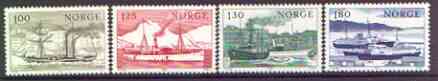 Norway 1977 Coastal Shipping set of 4 unmounted mint, SG 800-803, stamps on ships, stamps on paddle steamers, stamps on ferries