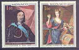 Monaco 1969 Paintings (Princes & Princesses of Monaco) set of 2 unmounted mint, SG 958-59, stamps on arts, stamps on royalty
