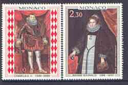 Monaco 1968 Paintings (Princes & Princesses of Monaco) set of 2 unmounted mint, SG 932-33, stamps on arts, stamps on royalty