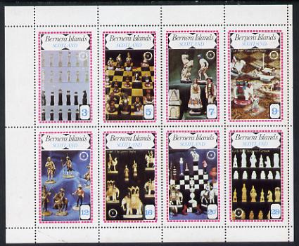 Bernera 1979 Chess Pieces (75th Anniversary of Rotary) perf set of 8 values (3p to 28p) unmounted mint, stamps on chess, stamps on rotary