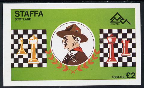 Staffa 1978 Scouts & Chess imperf deluxe sheet (Â£2 value) unmounted mint, stamps on chess    scouts  
