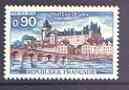 France 1973 Tourist Publicity - Gien Ch‰teau 90c unmounted mint, SG 2007, stamps on buildings, stamps on bridges