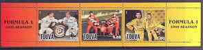 Touva 1999 Formula 1 perf sheetlet containing 3 values unmounted mint, stamps on cars, stamps on  racing cars, stamps on  f1, stamps on ferrari, stamps on tobacco, stamps on shells