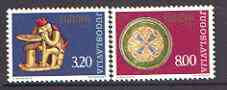 Yugoslavia 1976 Europa - Handicrafts set of 2 unmounted mint, SG 1721-22, stamps on europa, stamps on crafts, stamps on sculpture