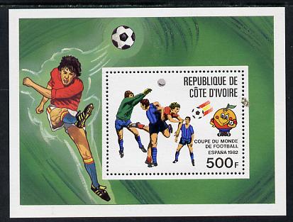 Ivory Coast 1982 World Cup Football perf m/sheet unmounted mint, stamps on football  sport