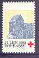 Cinderella - Denmark (Vorbasse) 1983 Christmas Red Cross perf label showing Vorbasse Church, stamps on christmas, stamps on red cross, stamps on churches