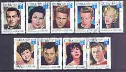 Cuba 2001 Film Stars (Oscar Winners) set of 9 fine cto used*, stamps on entertainments, stamps on films, stamps on cinema, stamps on marilyn monroe, stamps on 