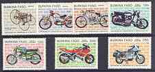 Burkina Faso 1985 Centenary of Motorcycles complete perf set of 7 unmounted mint, SG 766-72, stamps on motorbikes