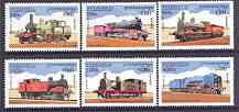 Cambodia 1997 Locomotives complete perf set of 6 values unmounted mint, SG 1664-69, stamps on railways