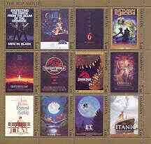 Tatarstan Republic 2001 The Top Movies (Film Posters) perf sheetlet containing set of 12 values unmounted mint, stamps on films, stamps on cinema, stamps on sci-fi, stamps on entertainments, stamps on titanic, stamps on disney