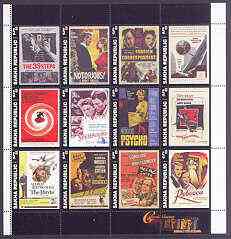 Sakha (Yakutia) Republic 2001 Classic Cinema (Film Posters) perf sheetlet containing set of 12 values unmounted mint, stamps on films, stamps on cinema, stamps on entertainments, stamps on 