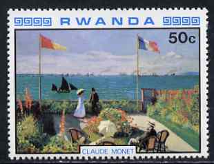 Rwanda 1980 Impressionist Paintings 50c Seaside Garden by Monet unmounted mint, SG 998, stamps on monet