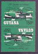 Guyana 1983 Riverboats 150c Lukanani tete-beche pair unmounted mint, SG 1131a, stamps on ships