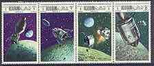 Ras Al Khaima 1969 Apollo 10 perf strip of 4 unmounted mint, Mi 326, 328, 330 & 332, stamps on , stamps on  stamps on space