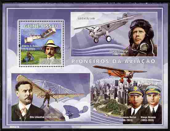 Guinea - Bissau 2008 Pioneers of Aviation perf souvenir sheet unmounted mint Michel BL 670, stamps on aviation, stamps on 