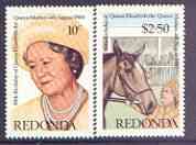 Antigua - Redonda 1980 Queen Mother 80th B'day perf set of 2 unmounted mint, stamps on , stamps on  stamps on royalty, stamps on  stamps on queen mother.80th, stamps on  stamps on horses