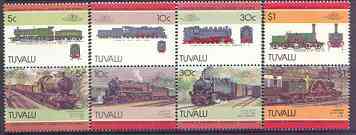 Tuvalu 1984 Locomotives #4 (Leaders of the World) set of 8 unmounted mint, SG 313-20, stamps on railways