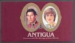 Barbuda 1981 Royal Wedding $11.50 self-adhesive booklet (3rd issue) complete and pristine, SG SB4, stamps on royalty, stamps on charles, stamps on diana, stamps on self adhesive, stamps on cricket