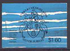 Turks & Caicos Islands 1977 Silver Jubilee $1.60 booklet complete and pristine, SG SB1, stamps on , stamps on  stamps on royalty, stamps on  stamps on silver jubilee, stamps on  stamps on shells, stamps on  stamps on arms, stamps on  stamps on heraldry